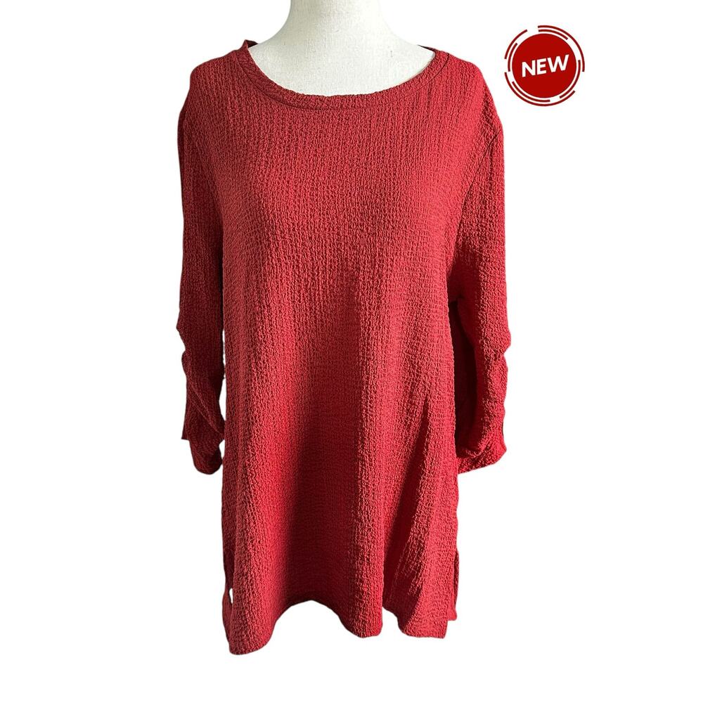 Peck & Peck Bossa Nova Blouse Women Basic Top Size XL NWT | 68-10